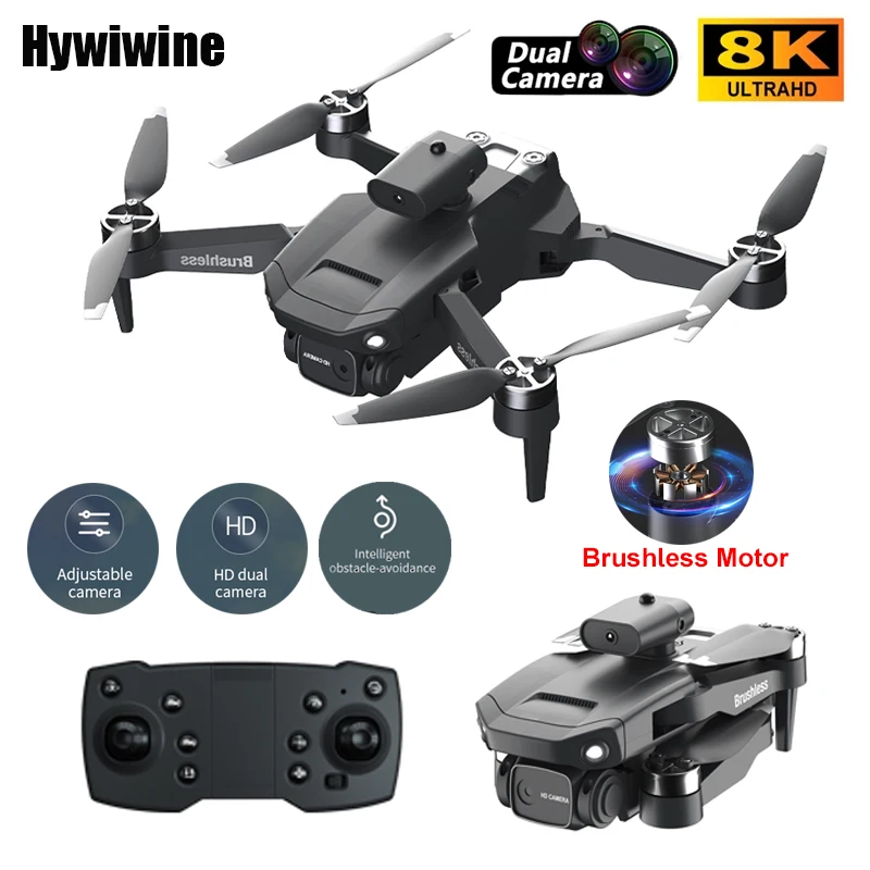 Drone kamera HD 8K dapat diatur, mainan Quadcopter lipat
