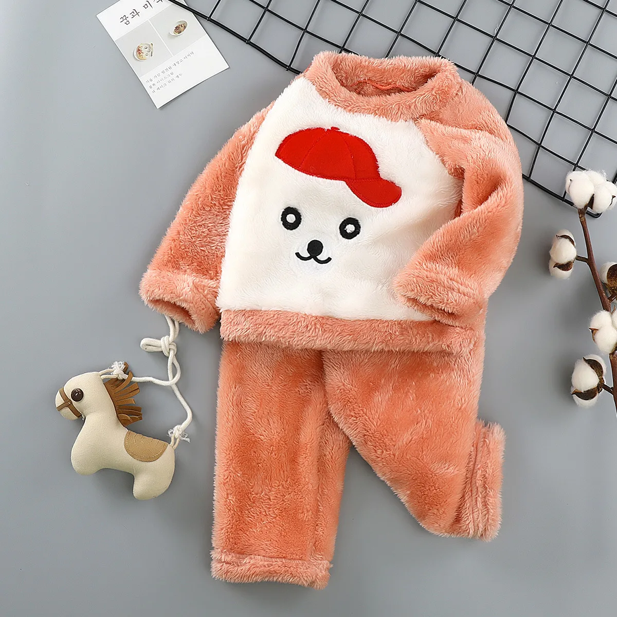 2021 New Winter Kids Pajamas Sets Warm Pyjamas For Boys Thicken Girls Sleepwear Flannel Fleece Baby Thermal Homewear Set 3-10Y custom pajama sets	