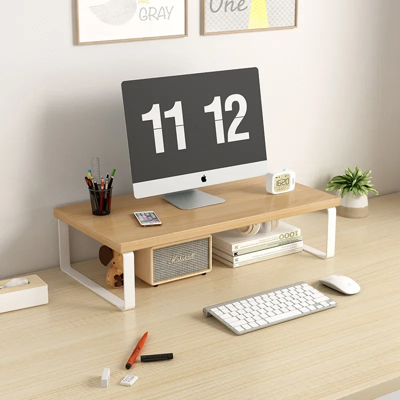 Socle Surélevateur Pour écran Bureau - Verre Sécurit 56x21 Cm, Hauteur 8 Cm - Support Moniteur, Ordinateur Portable