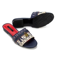 CH High Quality Metal Lock Monogram Print Women's Low Heeled Slippers Delicate and Versatile Women's Fashion Slippers - Image 5