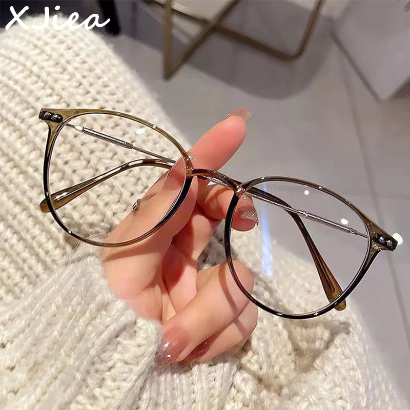 

XJiea 2024 New Classic Round Anti-blue Light Glasses Women Fashion Pink Lenses For Female Summer Outdoor Accessory Eyewear