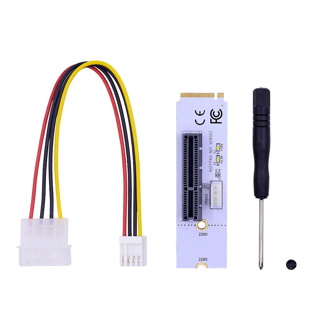 

Переходная карта NGFF M.2-PCI-E 4X, M2 Key M-PCIe X4 адаптер со стандартным индикатором напряжения для майнинга биткоинов (3 шт. в упаковке)