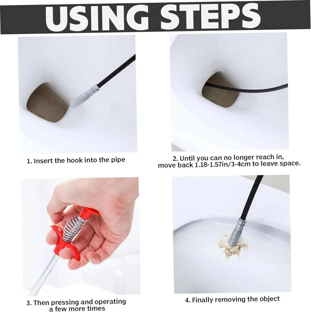 Flexible 57cm Sewer Pipe Unblocker Snake Spring Pipe Dredging Tool Kitchen Bathroom Sewer Cleaning Kitchen Bending Sink Tool 5