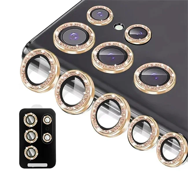 Ultra HD Glitter Diamond Metal Ring Camera Glass Lens Protector
