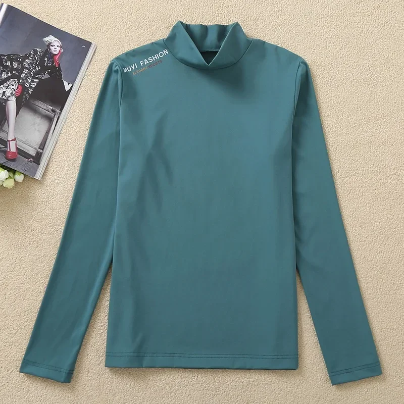 Autumn and winter golf undershirt women's long sleeve turtleneck slim T-shirt