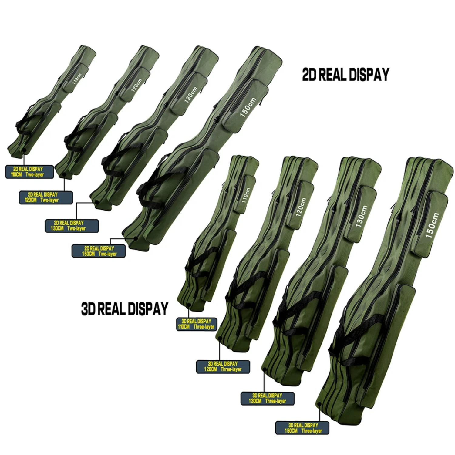 Belly Fishing Bags 2/3 Layer 110120/130/150cm Waterproof Outdoor Fishing Rod Large Capacity Mens Case boots