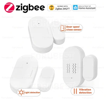 Smart ZigBee Window Door Sensor with Lux or Vibration Detection Home Security Real-time Alarm Work with Home Assistant Z2mqtt 1