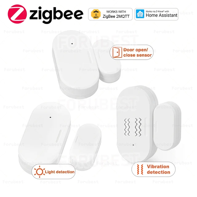 Smart ZigBee Window Door Sensor with Lux or Vibration Detection Home Security Real-time Alarm Work with Home Assistant Z2mqtt 1