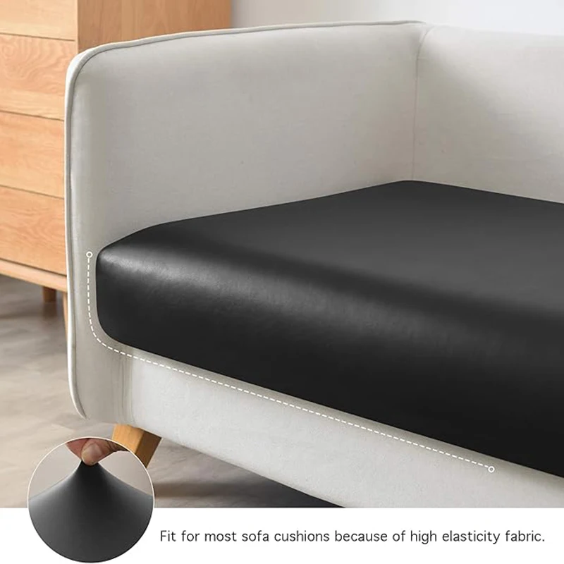 1/2/3Pcs PU Leather Couch Cushion Cover Waterproof Stretch Chair Couch Slipcover Sofa Cover for Living Room Decoration 6