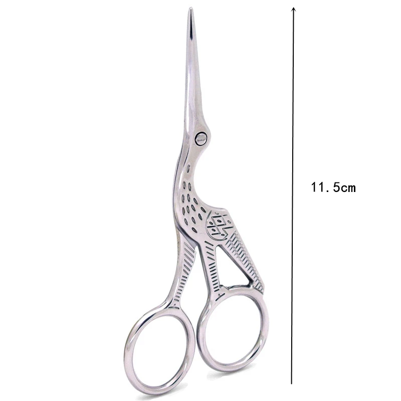 Ciseaux De Broderie Vintage Or Et Argent, Cigogne, Point De Croix, Artisanat, Couturière, Pour Bricolage, Accessoires De Couture De Tissu