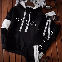 2024 Mens Tracksuit Casual Hooded Sweatshirt Jogging Sport Street Daily Clothing Trendy Printing Versatile Tops Pants Suit S-3XL 2