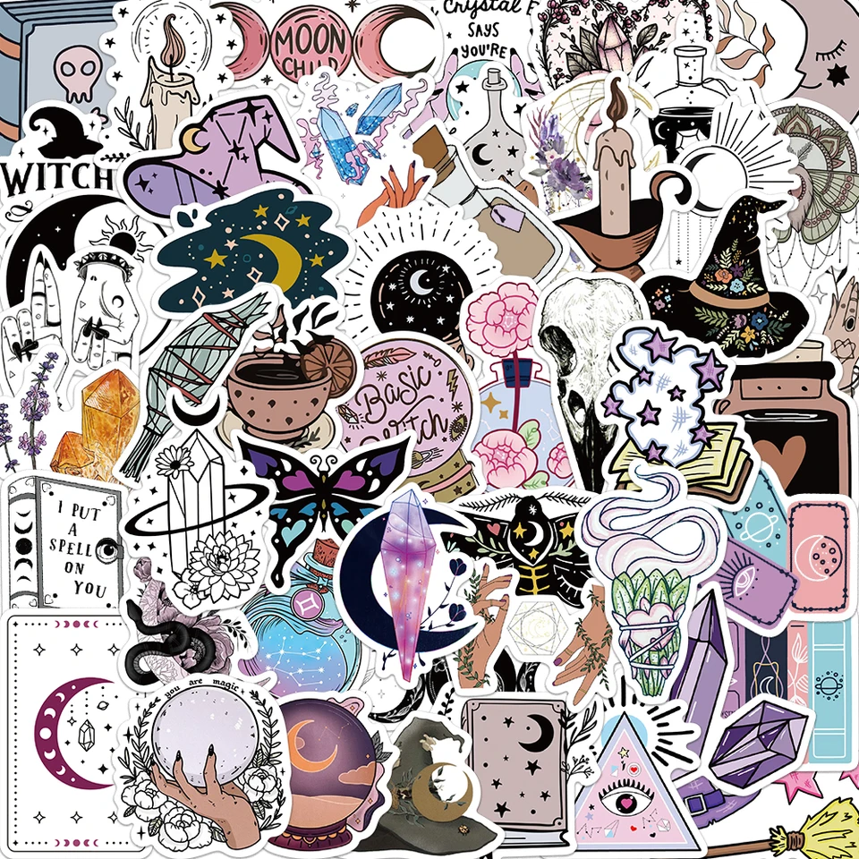 Shop Boho Witchy Stickers 100PCS Witch Sticke at Artsy Sister.