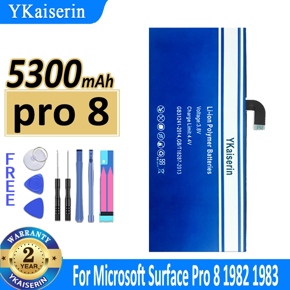 Batteria Ykaiserin Da 5300Mah Pro 8 (96 Bta016H 96 Bta015H) Per Tablet Microsoft Surface Pro8 1982 Serie 1983 Bateria