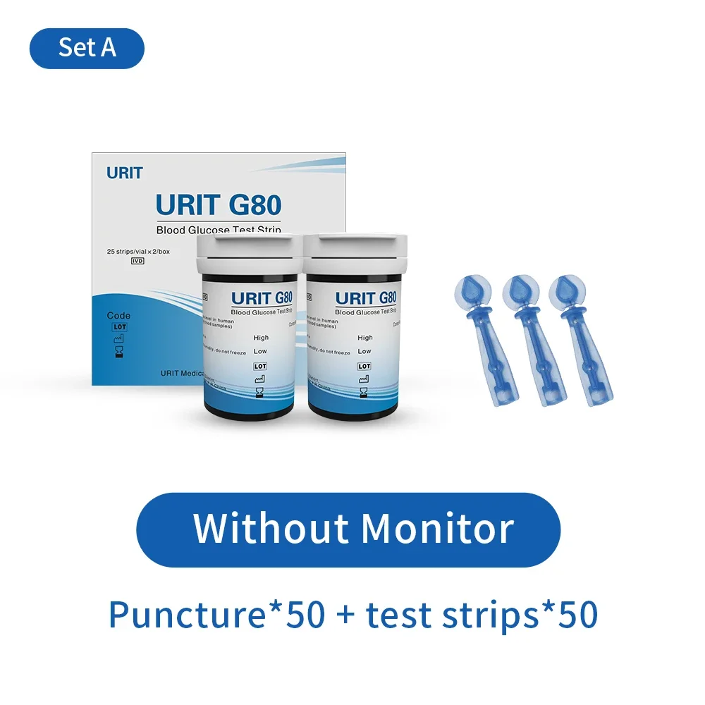 URIT G80 50/100pcs Blood Glucose Test Strips and Lancets for Blood Glucose Monitor Diabetes Test Accurate *