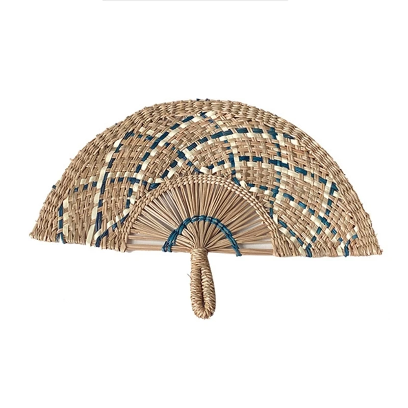 Natural Straw Handwoven Fan for Summer Cooling Supplies Farmhouse Wall Decor