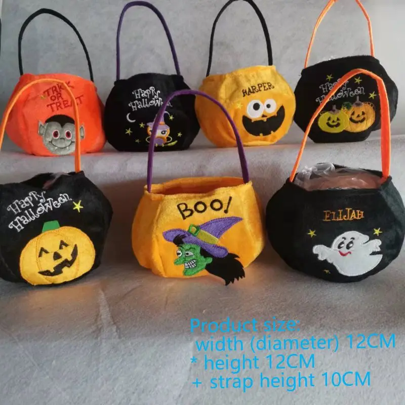  Boo Basket Trick or Treat Bags Pumpkin Bins with Handles  Decorative Cloth Organizer Storage Boxes Halloween Baskets for Adult : Home  & Kitchen