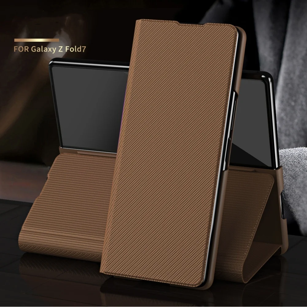 Kevlar Matte Leather Pattern Anti-Fingerprint Folding Business Case