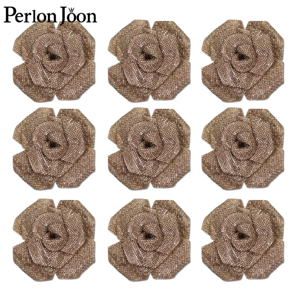 Kristall Strass Rosen Gold Beige Schwarz für DIY künstlichen Rosen strauß Hochzeits dekorationen Kleidung Näh zubehör yhx101 – Detail 11
