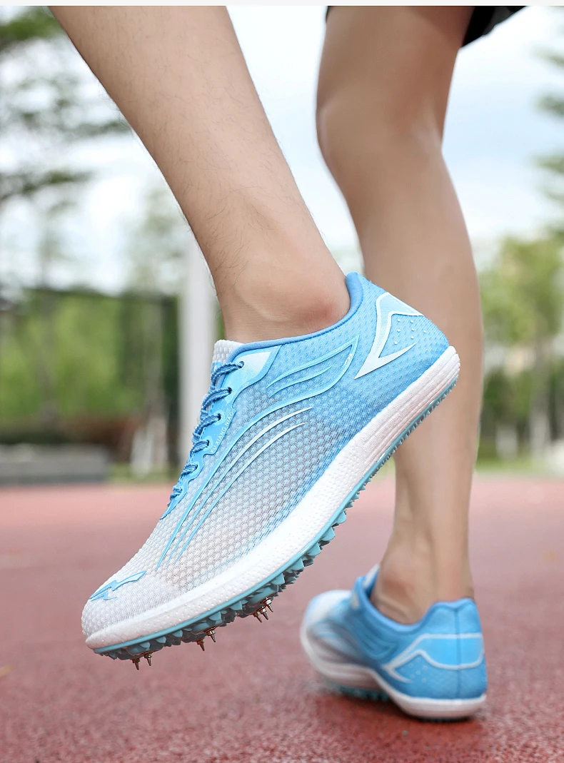 Description Picture 5 of itemHigh Quality Men Women Track and Field Shoes Youth Anti Slip Sneakers Outdoor Professional Jumping Runn Shoes Student Trainers