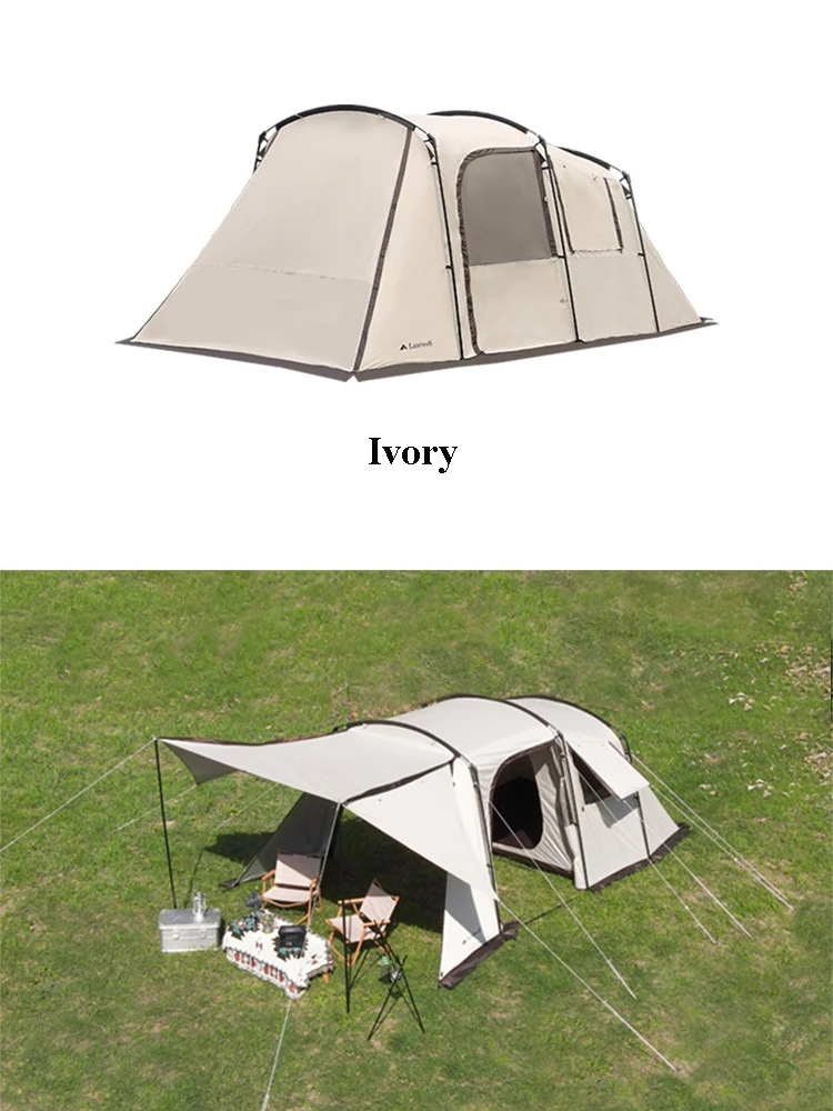 屋外のキャンプ用の大きなスペースのトンネルテント,4〜8人用の1ホール