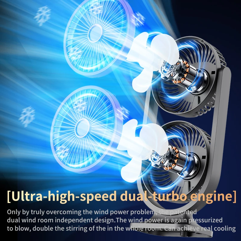 TINSOL 2026 New Dual-Head Desktop Fan, High-Power Air Circulation Fan, Office and Dormitory Double-Layer Fan 2