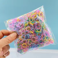 1000Pcs Colorful Disposable Hair Bands Girls Elastic Rubber Band Kids Ponytail Holder Headband Children Hair Accessories 6