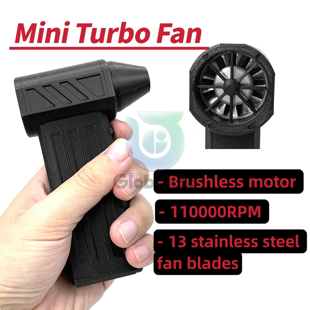 

110000RPM Turbo Fan Silent High Power Jet Fan 28.8mm Brushless Motor Air Duster Type-C PD Fast Recharging Dust Blower Air Blower