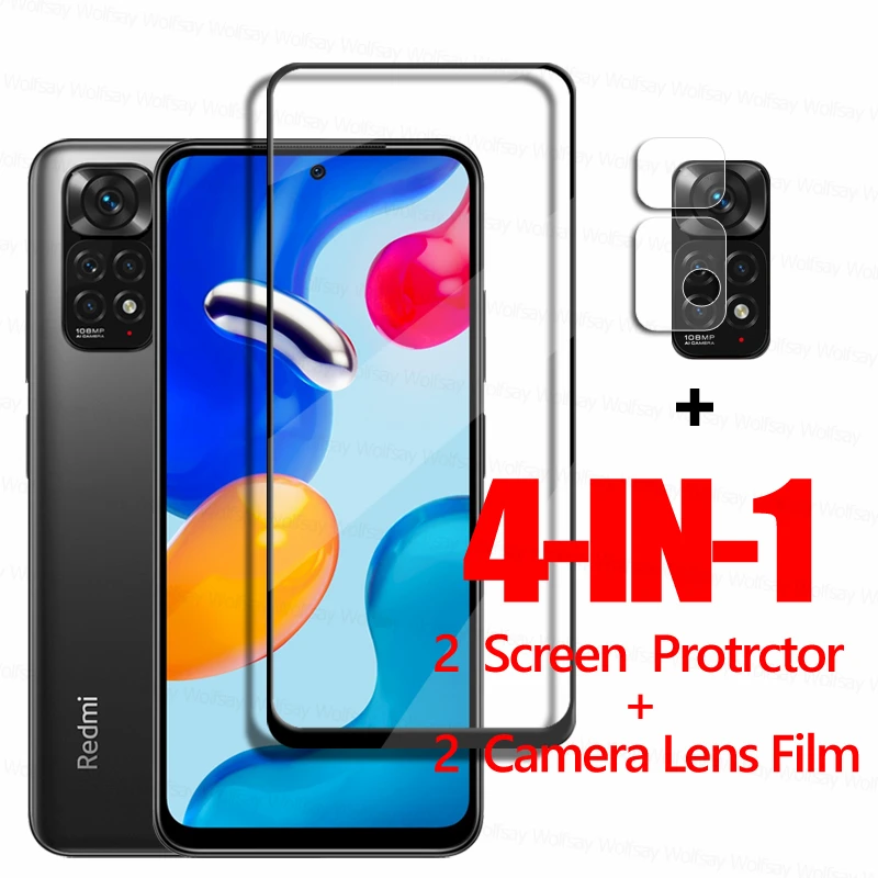 Full Glue Glass Per Xiaomi Redmi Note 11S Glass Screen Protector Redmi Note 11S 10 9 8 Pro Vetro Temperato Xiaomi Redmi Note 11S