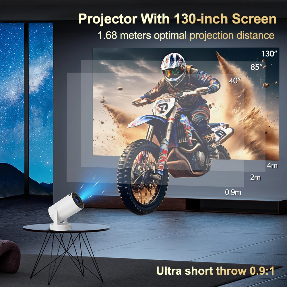 Projector HY300 PRO HiFi 4K Android 11 Wifi6 280ANSI Outdoor Portable Mini Projetor H713 BT5.0 1080P 1280*720P Cinema Projetors