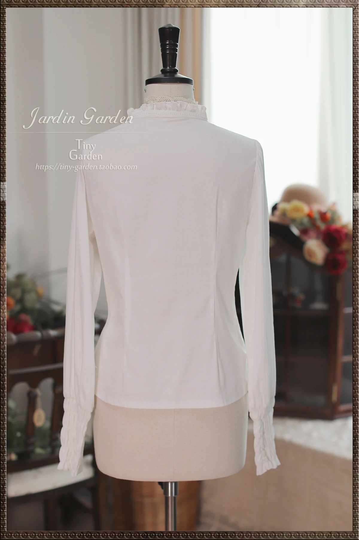 2024 Spring Autumn New Stand Collar Shirts Lolita Long Sleeve Solid Color Single Row Multi-Buckle Shirt Women's Slimming Shirts