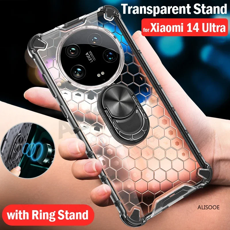 Supporto Trasparente Funda Per Xiaomi 14 Ultra Case Clear Heat Dissipation Holder Capa Per Xiaomi Mi 14 Ultra Cover