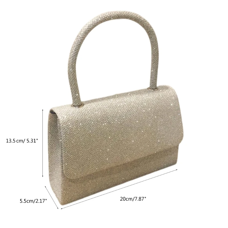 Elegant Evening Bag with Detachable Chain Shoulder Bag for Wedding Party Date E74B