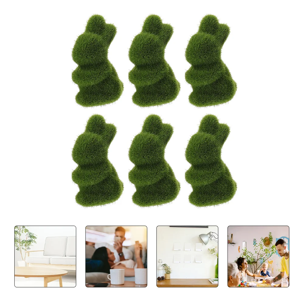

Rabbit Easter Turf Grass Bunny Green Crafts Adornment Decor Adorable Ornament Funny Figurine Imitated Animal Artificial
