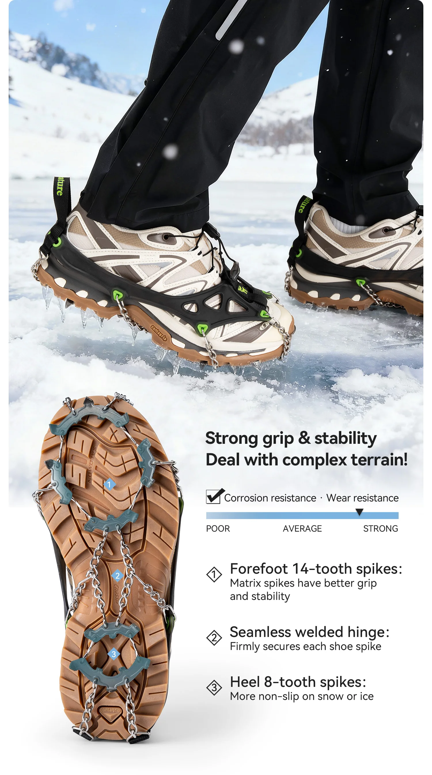 Spike arrangement under shoe