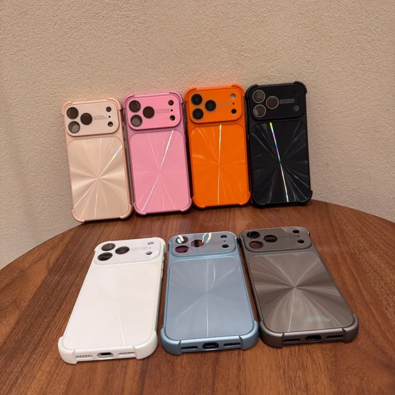 Y2K Luxury Glossy Laser Aurora Phone Case with Four Corner Airbag Protection