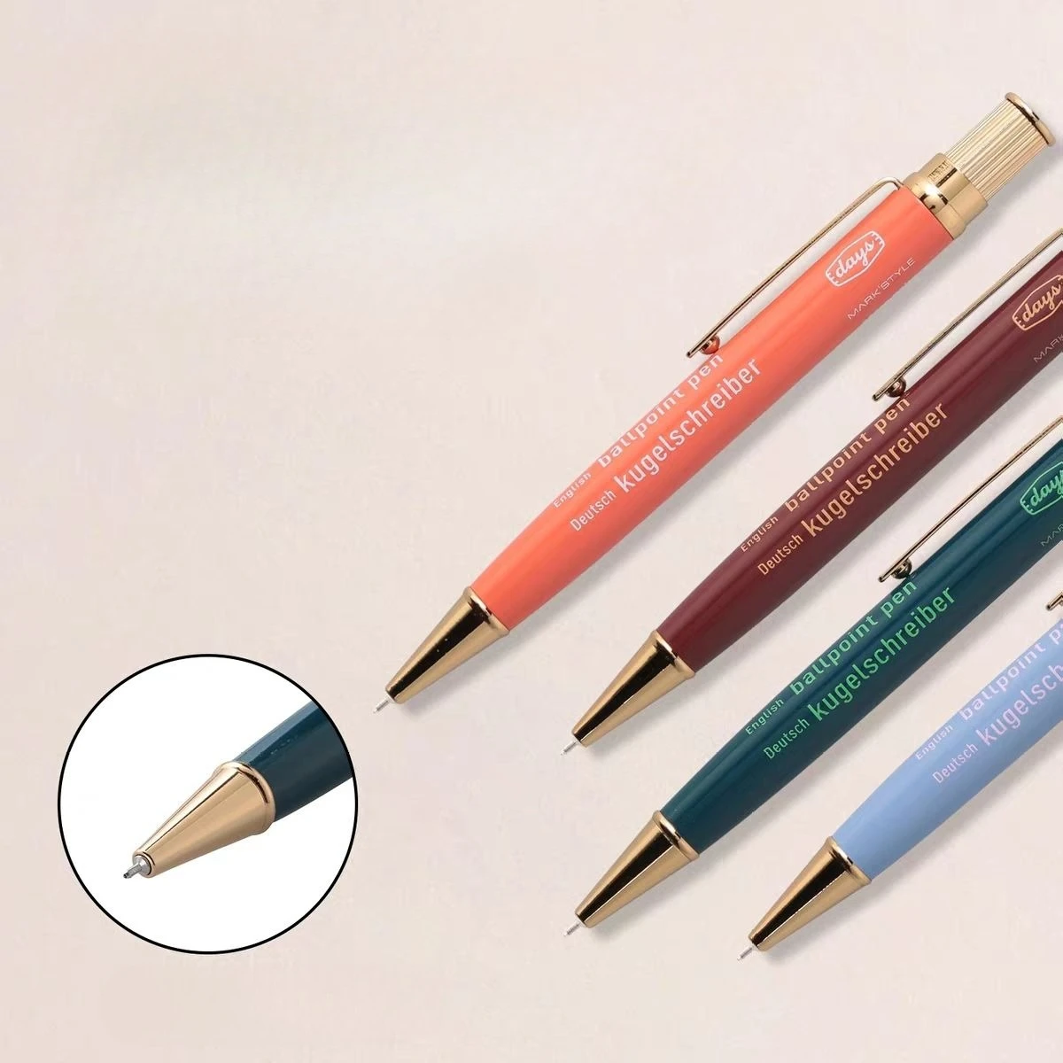 새로운 럭셔리 MARK'S TYLE 황동 롤러볼 펜 데이즈 시리즈 금도금 볼펜 검정 잉크 0.5mm 대만 문구 사무용 필기구
