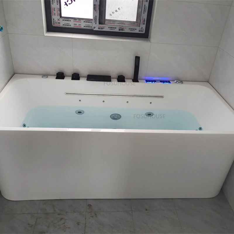 Description Picture 3 of itemMinimalist Modern Acrylic Bathtubs Bathroom Fixture Adult Portable Bathtub Creative Household Upscale Whirlpool Bathtub