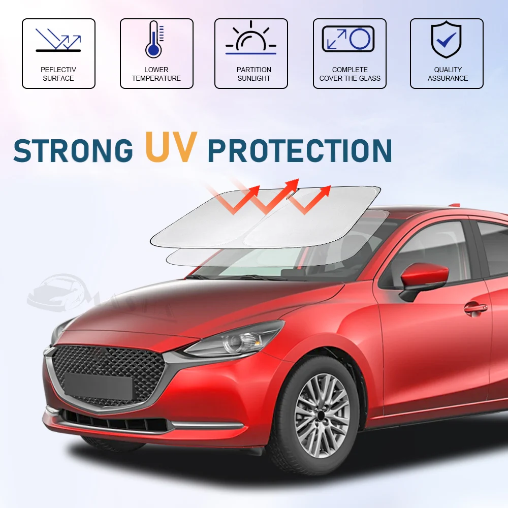 Windshield Sunshade Mazda 2-Window Shade Sun Visor Protector Blocks UV Rays Keep Your Car Cooler car sunshade,windshield sunshade,windshield sun shade
