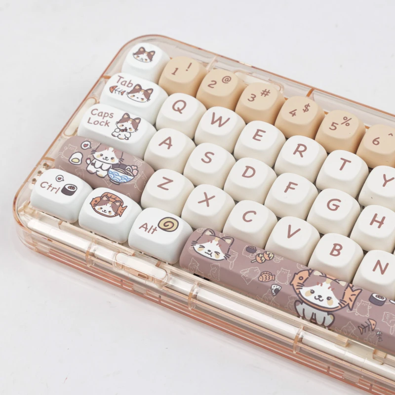 

1 Set GMK 142 Keys Meow Eats Japanese Food MOA Profile Key Cap MAC Square Thermal Sublimation Mechanical Keyboard Keycaps