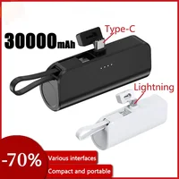 30000mAh Mini Portable Power Bank 2- in-1 Fast Charger Lightweight High capacity Pocket Power Bank For IPhone Huawei Samsung  1