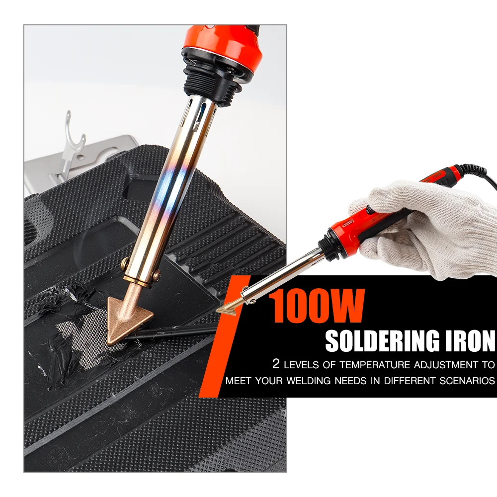 100W+50W Soldering Iron,110V/220V Car Bumper Repair Soldering Iron, Home Welding Tools,Leather Ironing Tool,Contains Welding Rod 4