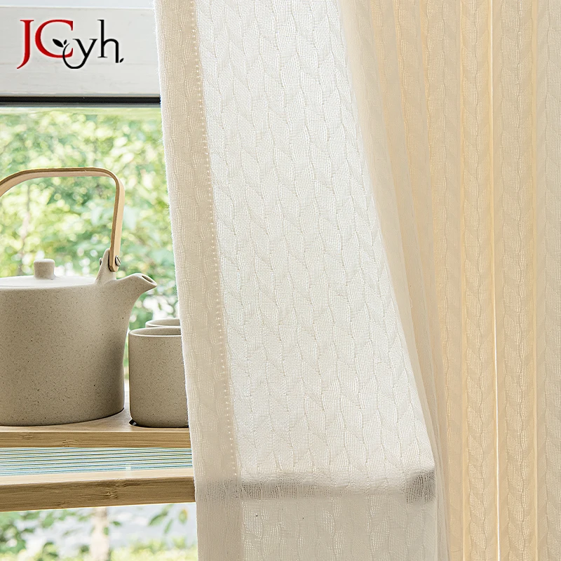Modern Hall Sheer Curtains for Living Room Blinds Curtain for Windows Patterned Yarn Cortinas Treatment Sala Divider Home Decor
