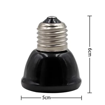 Minilámpara de calor para mascotas, emisor de cerámica, Bombilla infrarroja negra de 25/50/ 75/100W, lámpara para pollos y reptiles 1