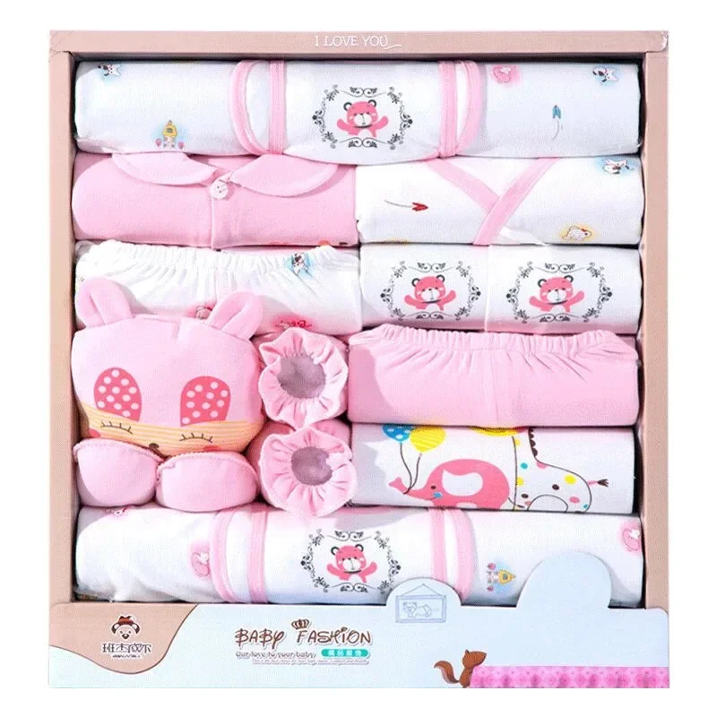 18 Piece/lot Newborn Baby Girl Clothes Set 100% Cotton Infant Baby