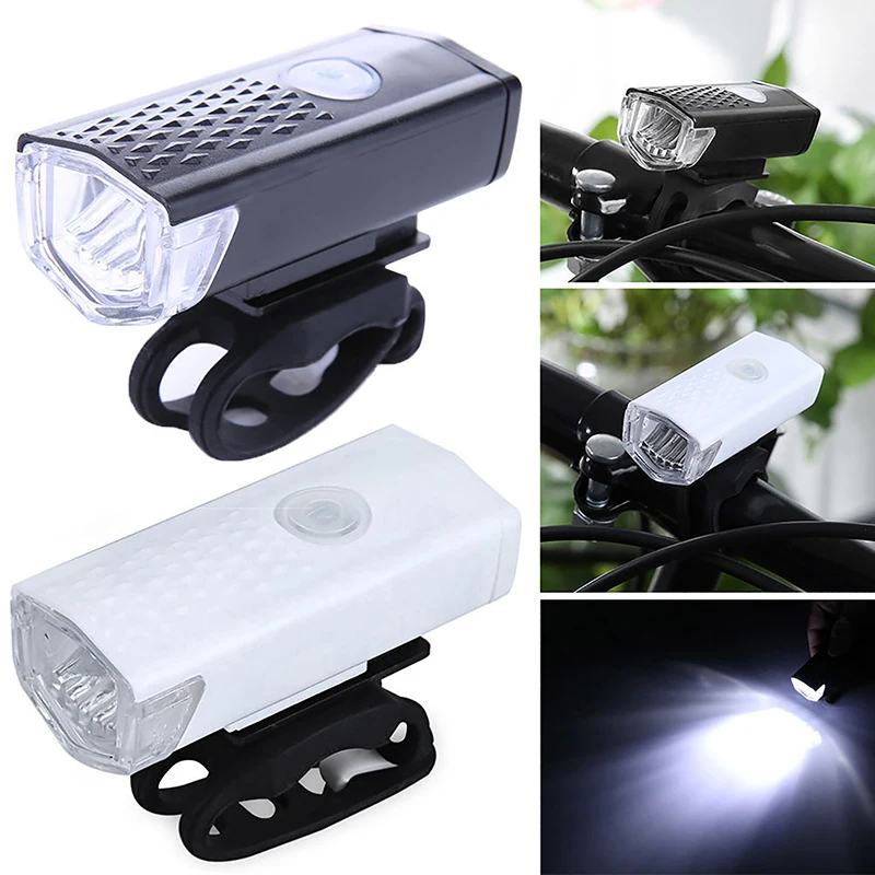 USB LED 충전식 자전거 조명 세트, 산악 사이클, 전면, 후면 헤드라이트 램프, 손전등, 사이클링 안전 경고등