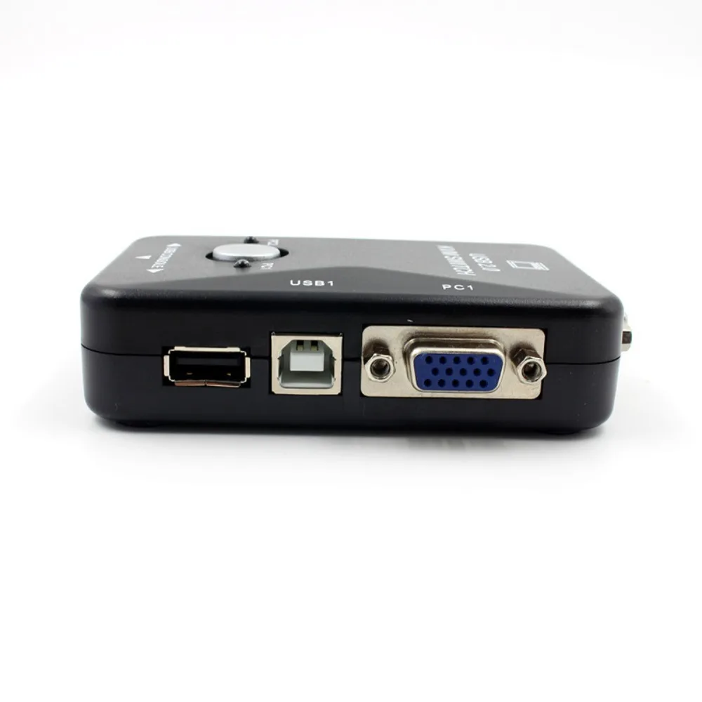 2 in 1 Out 2 Port VGA KVM Switch Switcher KVM USB 2.0 Switch Splitter Simple Operation Convenient USB 2.0 Switcher