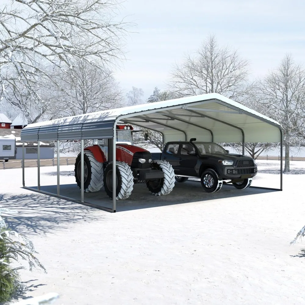 Description Picture 2 of itemGarages, Canopies & Carports Outdoor Carport, Heavy-duty Garage Roof, Garage Shelter, with Galvanized Metal Roof and Car Frame