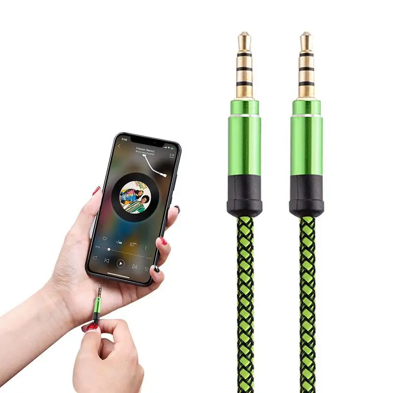 3/1.5m 3.5mm Adapter Aux Cable For Car Audio Gold Plated Jack To Jack 3.5 Aux Cable Male To Male Auxiliary Cord With Microphone