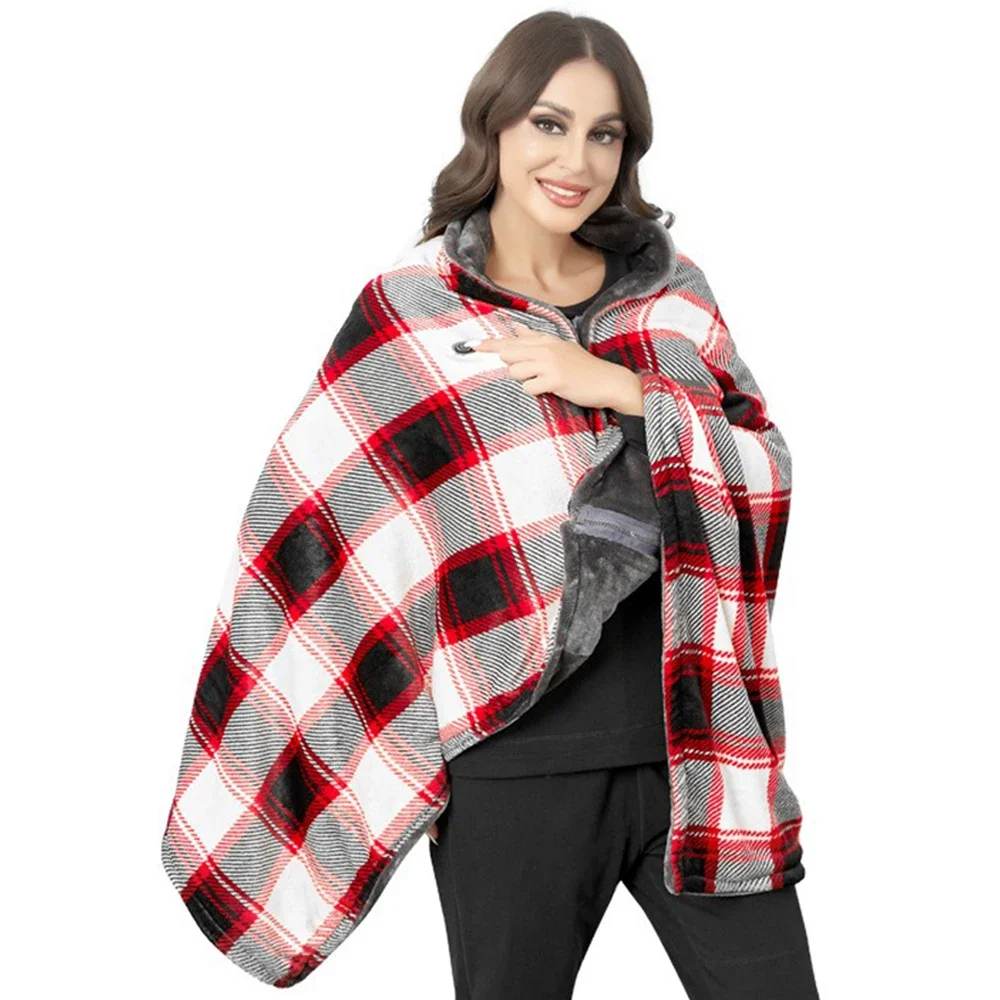 USB Electric Blanket Heater 3 Heating Levels Fleece Coral Velvet Quickly Heating Pad Cape Portable Heater 6