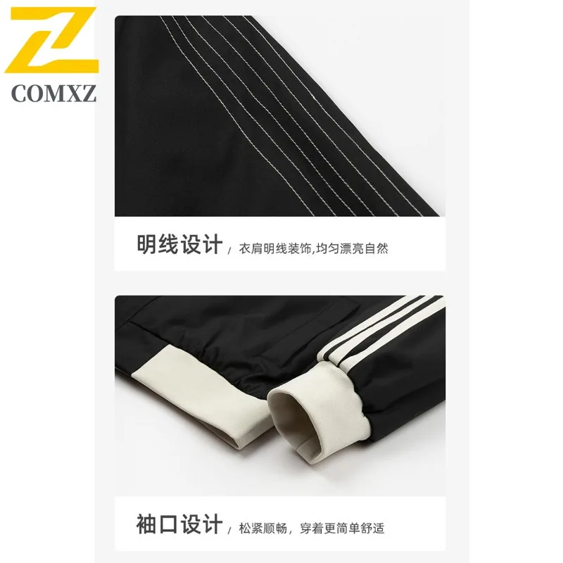 EiAO Jacket Stripe Collar  Men Women American Vintage Colorblock Coat Oversized Streetwear Windproof Waterproof  Outdoor 2025